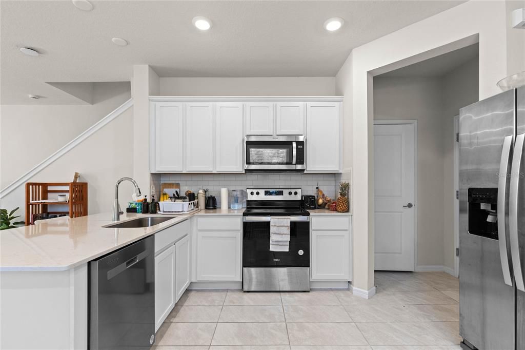 Interior, Kitchen, Recessed Lighting, Stainless Steel Appliances