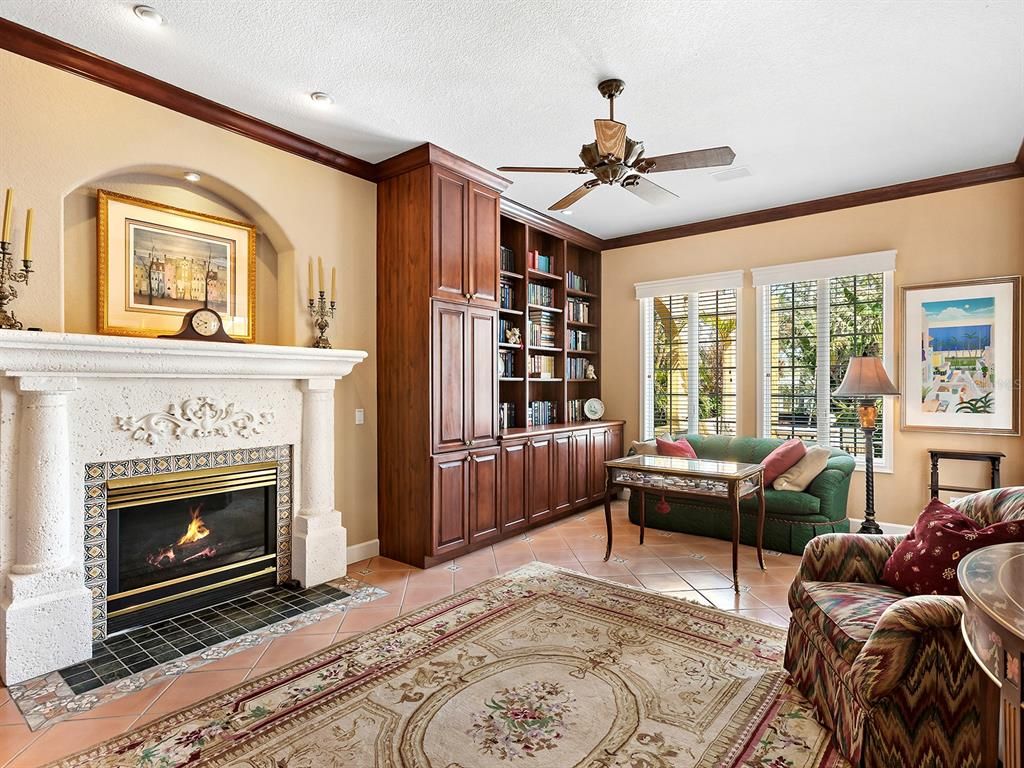 Fireplace, Interior, Living room, Recessed Lighting