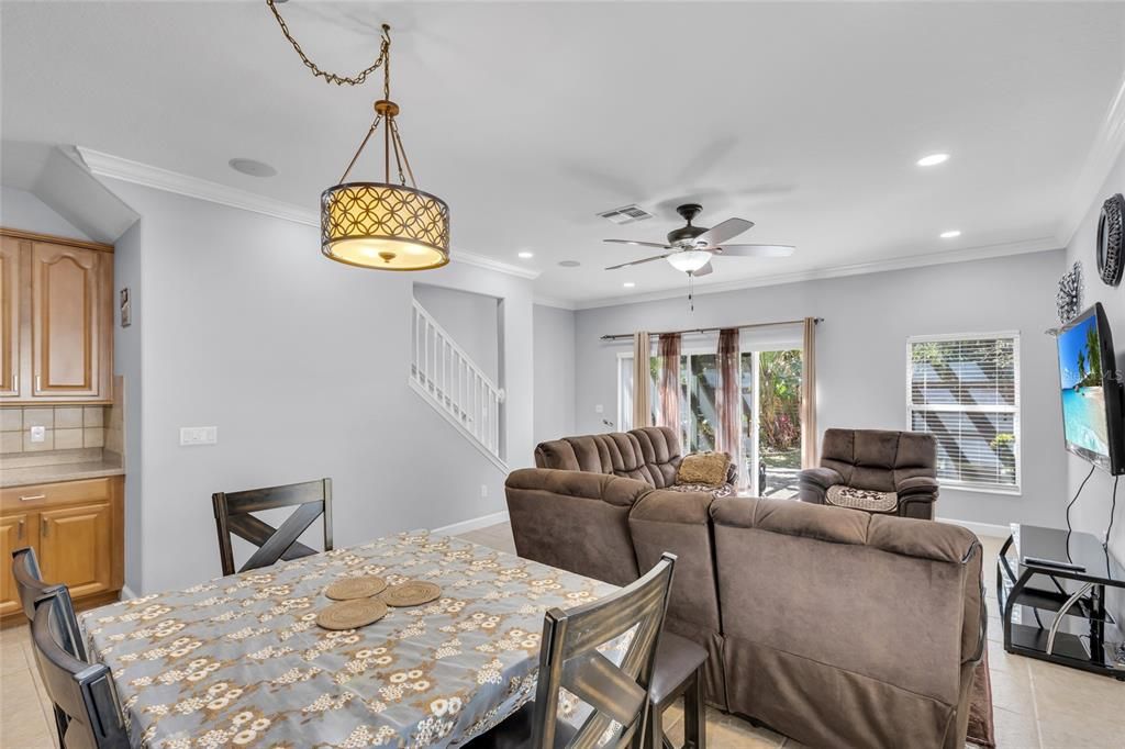 Dining room, Interior, Living room, Pendant Lights, Recessed Lighting