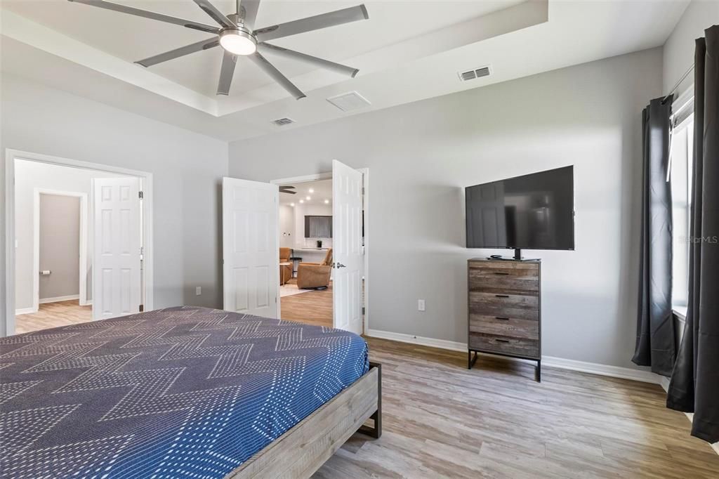 Bedroom, Interior, Kitchen, Pendant Lights, Wood Texture Flooring
