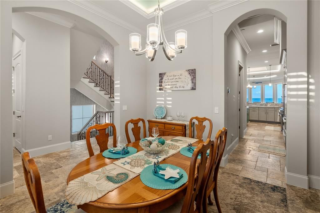 Chandelier, Dining room, Interior, Pendant Lights, Recessed Lighting