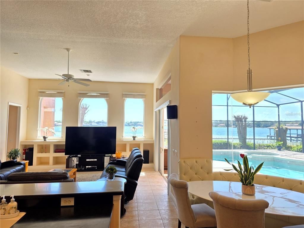 Dining room, Interior, Living room, Pendant Lights, Sun Room, Water