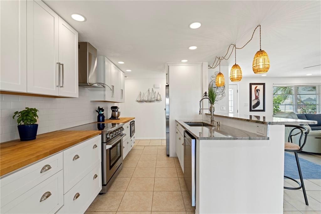Interior, Kitchen, Pendant Lights, Recessed Lighting, Stainless Steel Appliances