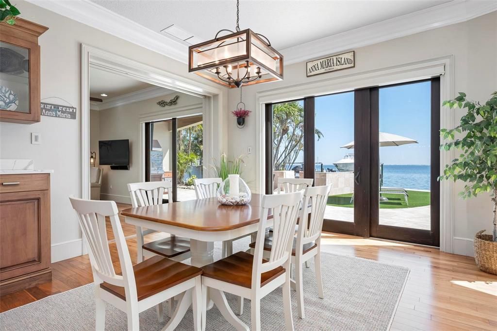 Chandelier, Dining room, Interior, Water, Wood Texture Flooring