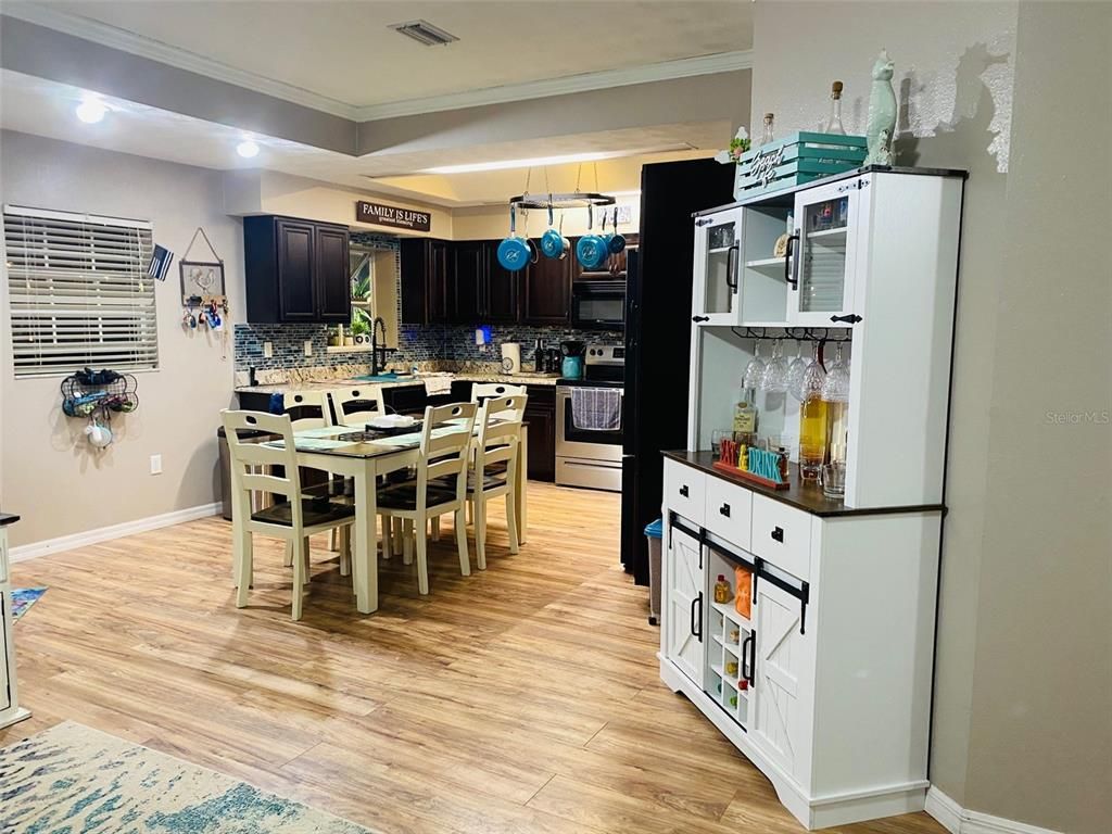 Dining room, Interior, Kitchen, Wood Texture Flooring