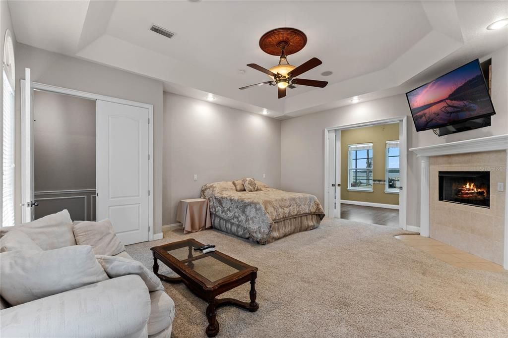 Bedroom, Fireplace, Interior, Recessed Lighting