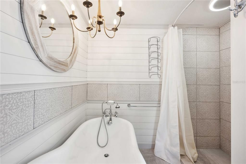 Bathroom, Chandelier, Interior