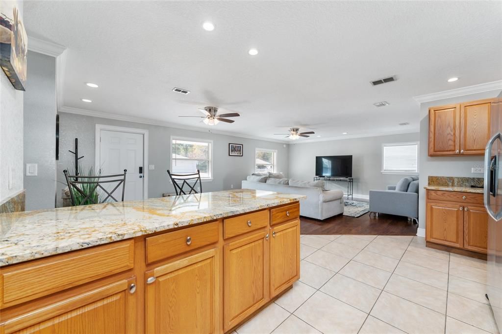 Interior, Kitchen, Living room, Recessed Lighting