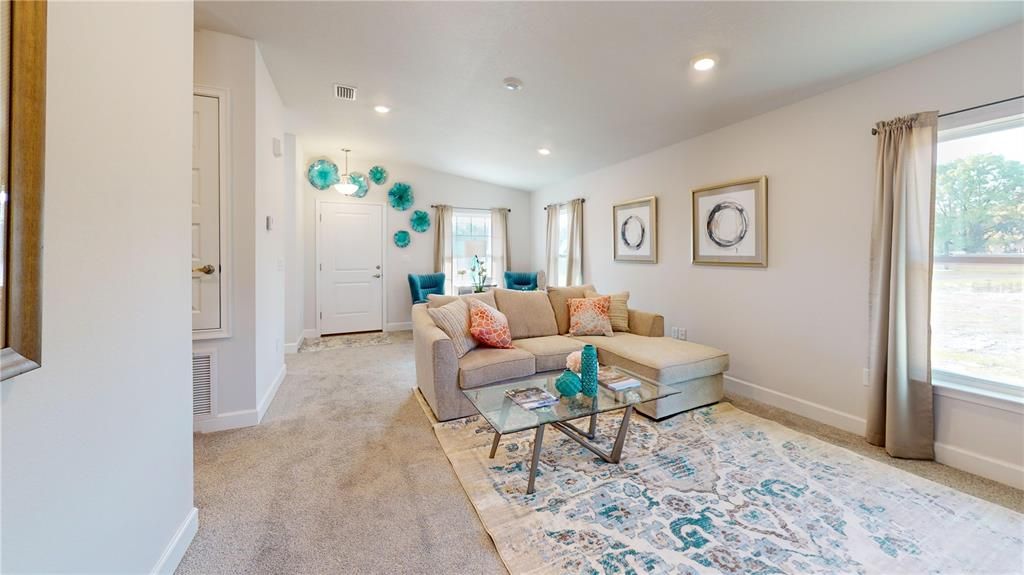 Interior, Living room, Recessed Lighting