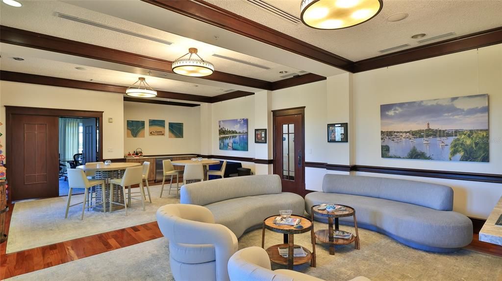 Billiard Table, Dining room, Game Room, Interior, Living room, Recessed Lighting, Wood Texture Flooring