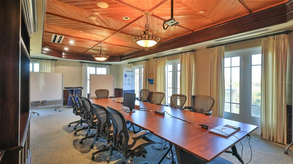 Home Office, Interior, Pendant Lights, Recessed Lighting, Wooden Ceilings