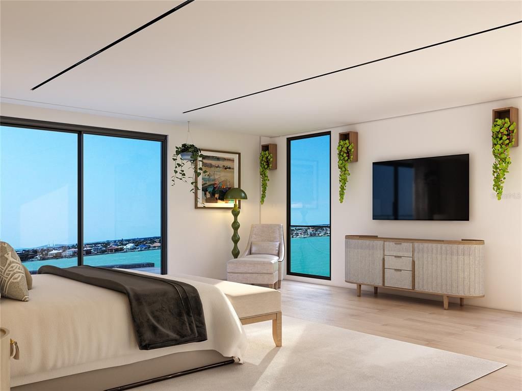 Bedroom, Interior, Water, Wood Texture Flooring