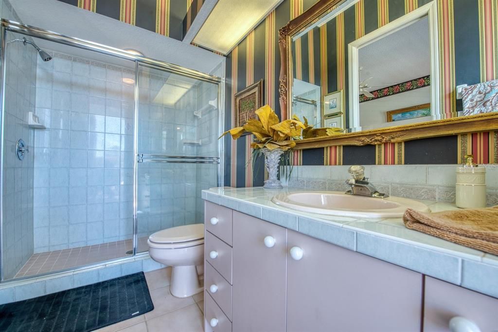 Bathroom, Glass Shower, Interior, Tile Countertops