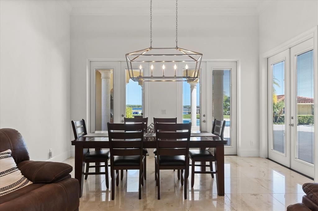 Chandelier, Dining room, Interior, Pendant Lights