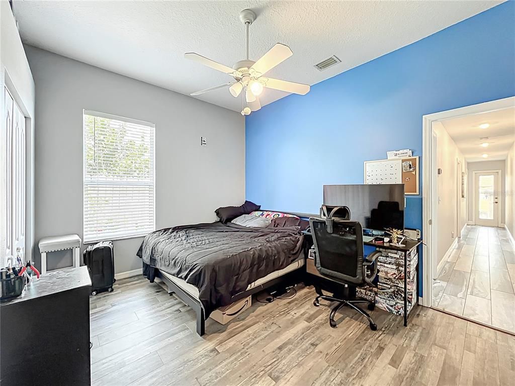 Bedroom, Home Office, Interior, Recessed Lighting, Wood Texture Flooring