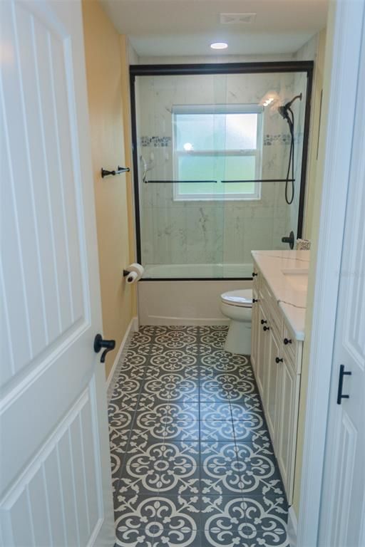Bathroom, Glass Shower, Interior, Marble Walls, Recessed Lighting