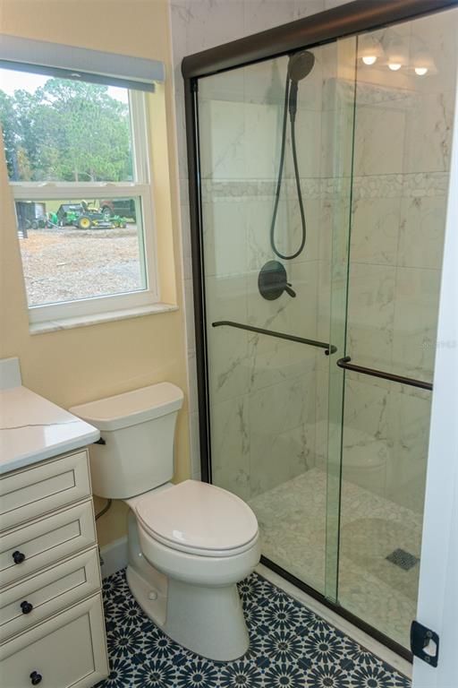 Bathroom, Glass Shower, Interior, Marble Walls