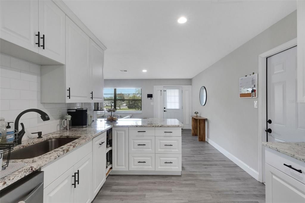 Interior, Kitchen, Recessed Lighting, Wood Texture Flooring