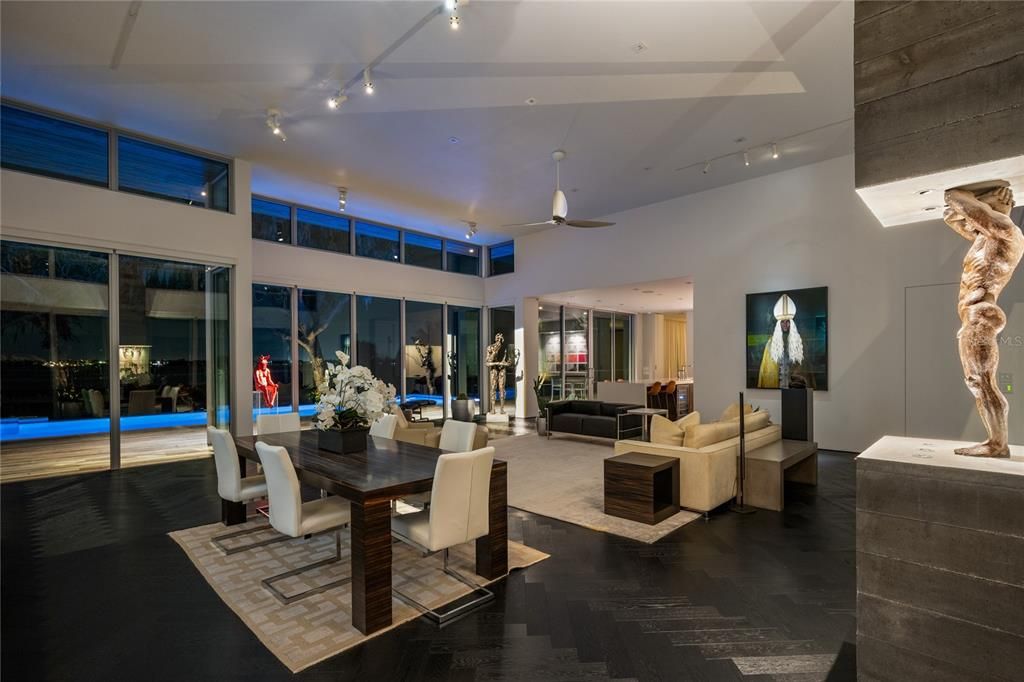 Dining room, Interior, Living room, Recessed Lighting