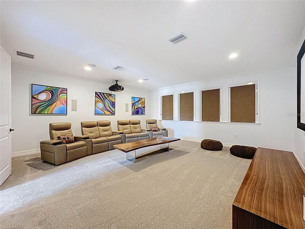Interior, Living room, Recessed Lighting, Theatre Room