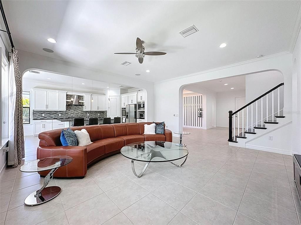 Interior, Kitchen, Living room, Recessed Lighting
