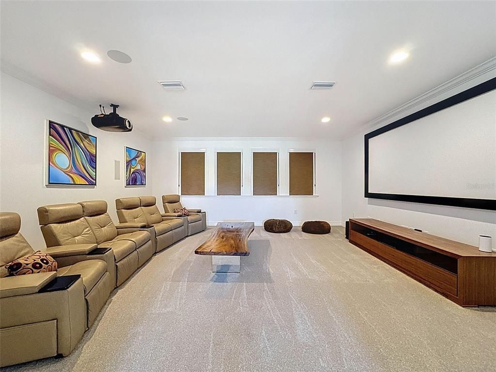 Home Theatre Room, Interior, Projection Screen, Recessed Lighting, Theatre Room
