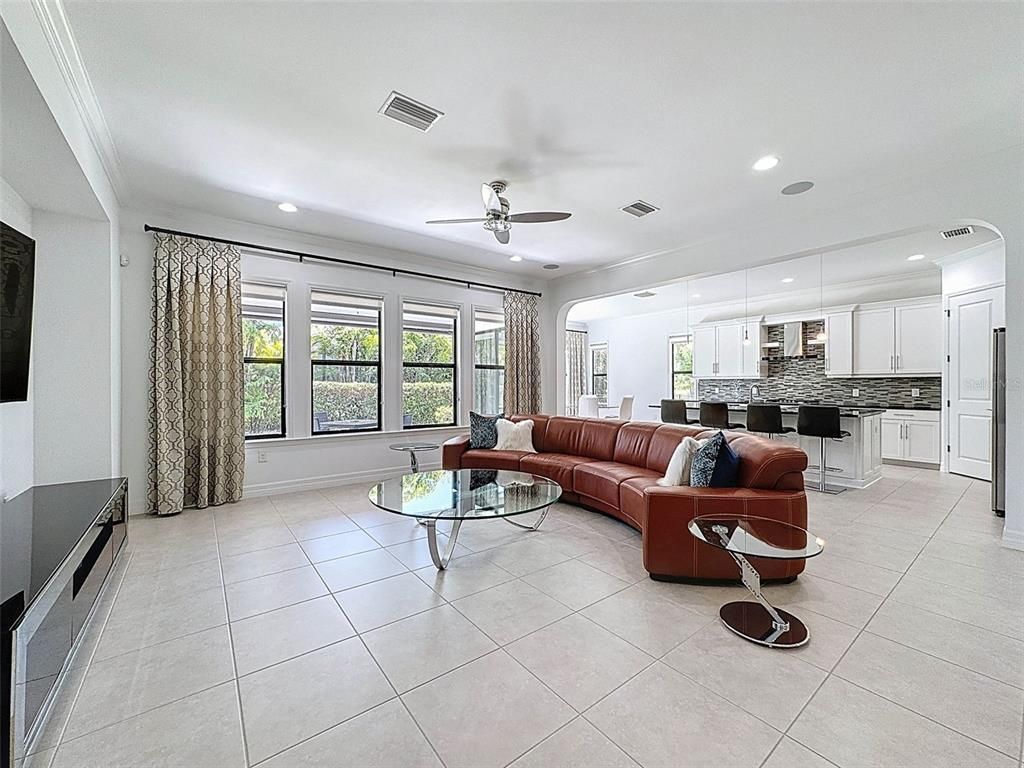 Interior, Kitchen, Living room, Recessed Lighting
