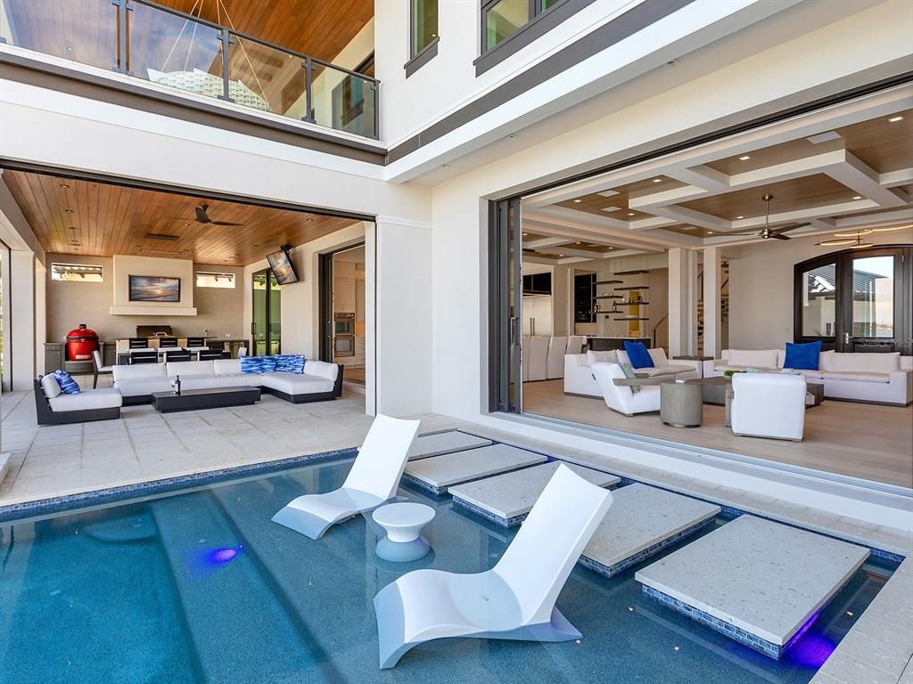 Interior, Living room, Pool, Wooden Ceilings