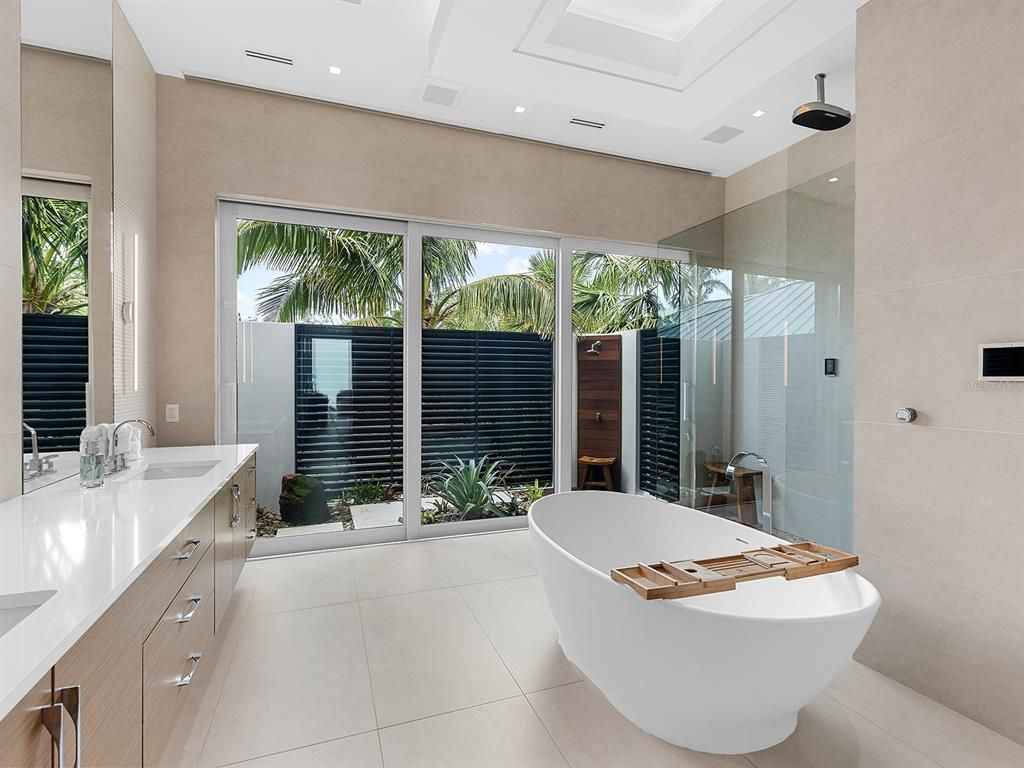 Bathroom, Dual Sink Vanities, Free Standing Baths, Glass Shower, Interior, Recessed Lighting