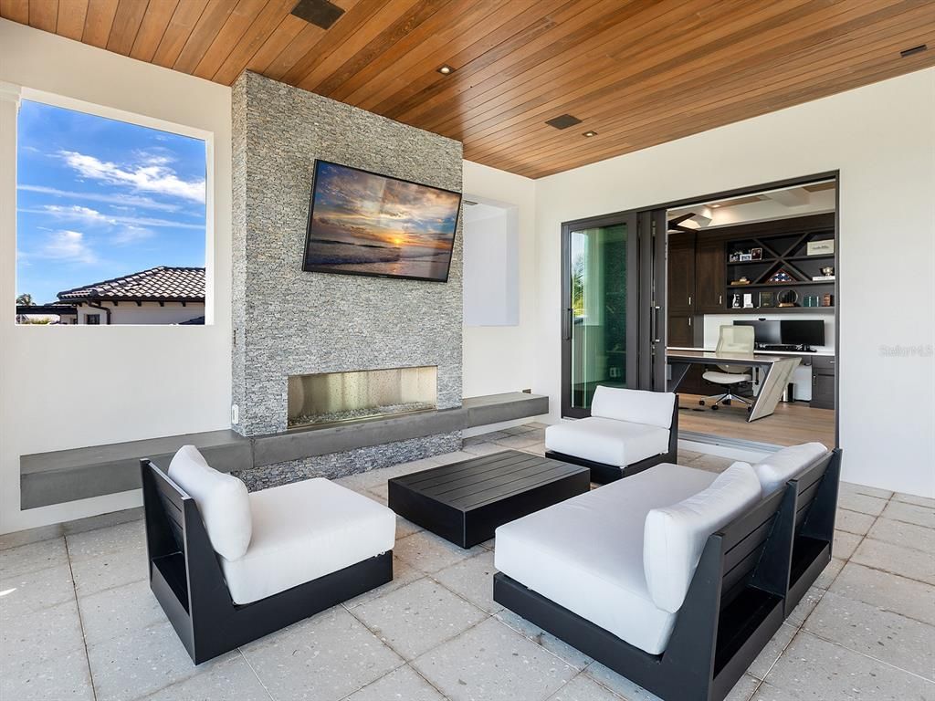 Exterior, Fireplace, Wooden Ceilings