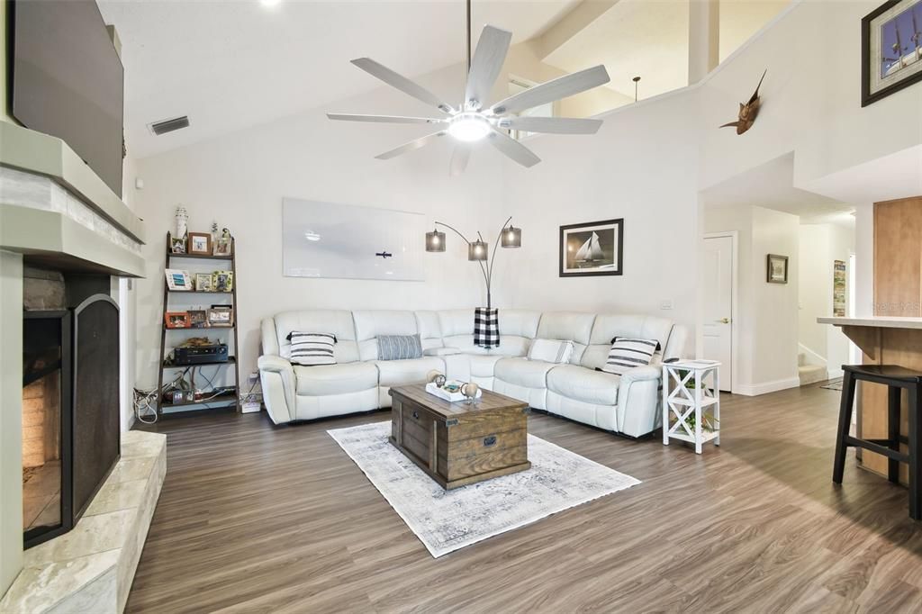 Fireplace, Interior, Living room, Wood Texture Flooring
