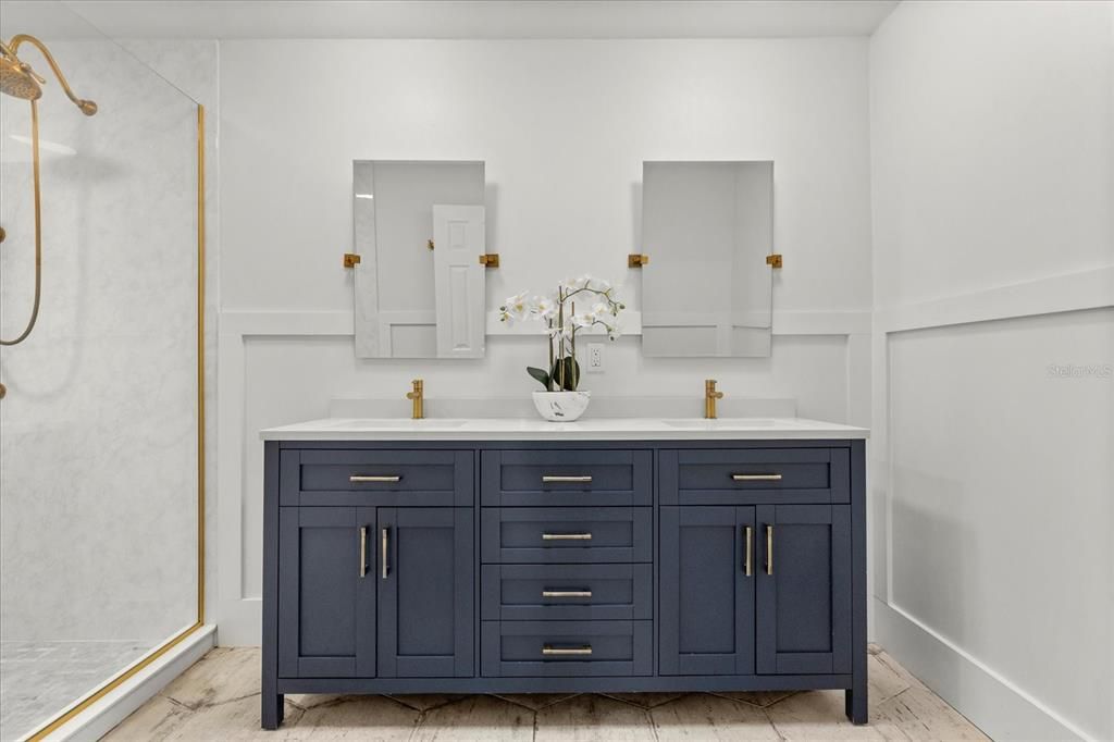 Bathroom, Dual Sink Vanities, Interior, Marble