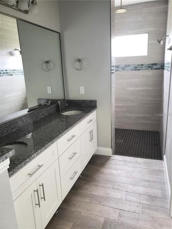 Bathroom, Dual Sink Vanities, Interior, Wood Texture Flooring