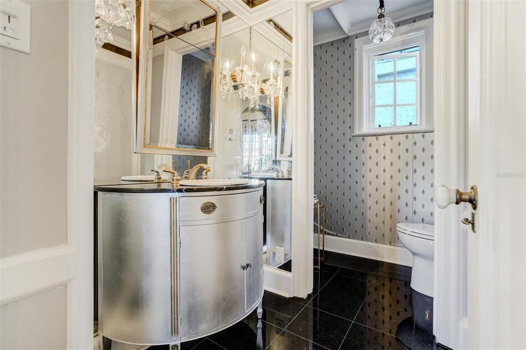 Bathroom, Chandelier, Interior