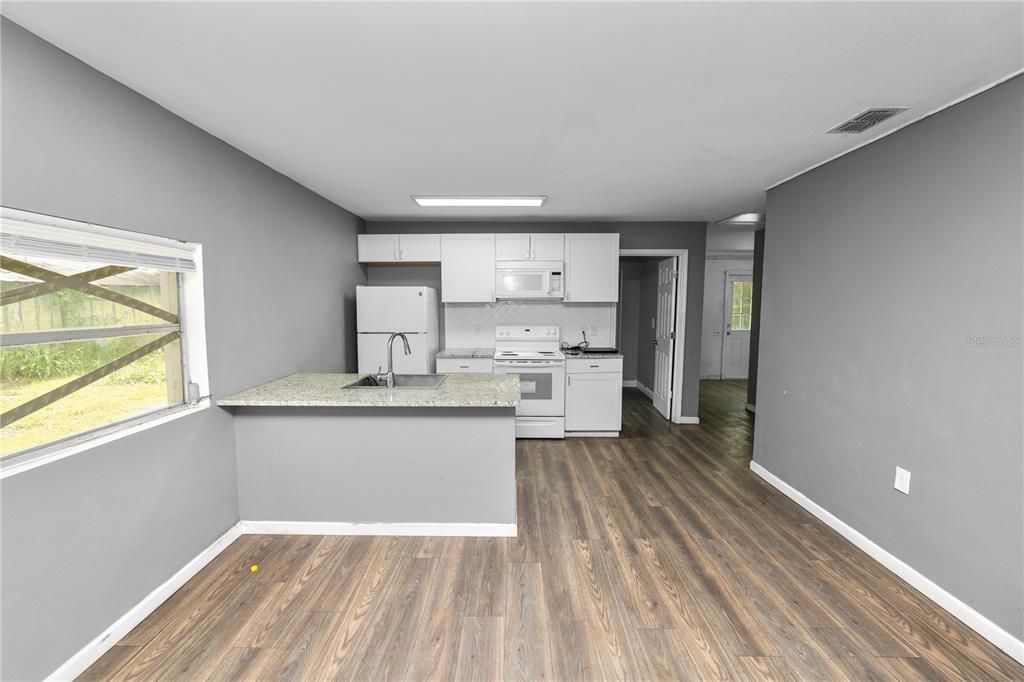 Interior, Kitchen, Wood Texture Flooring