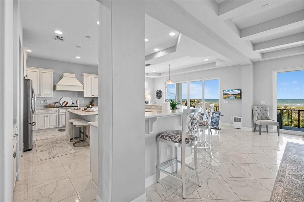 Interior, Kitchen, Marble, Pendant Lights, Recessed Lighting, Water