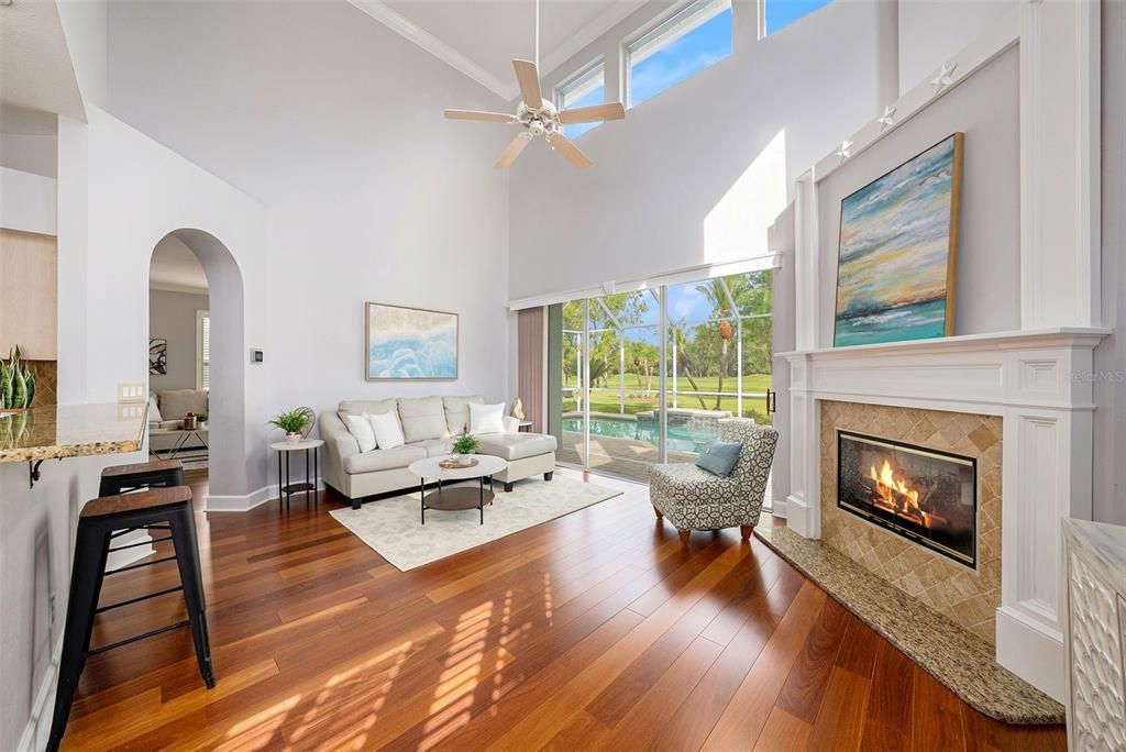 Fireplace, Interior, Living room, Wood Texture Flooring