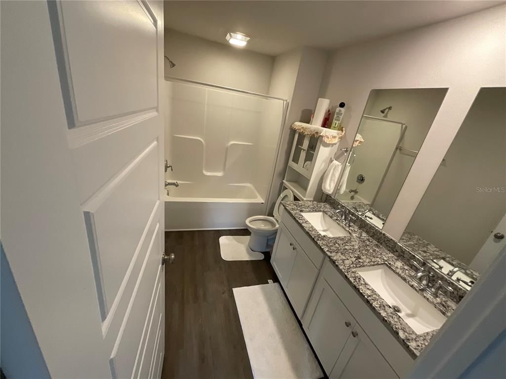 Bathroom, Dual Sink Vanities, Interior, Wood Texture Flooring