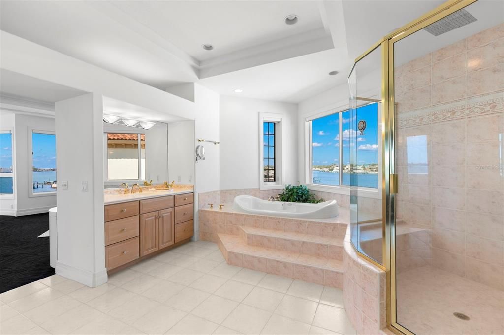 Bathroom, Glass Shower, Interior, Recessed Lighting, Water