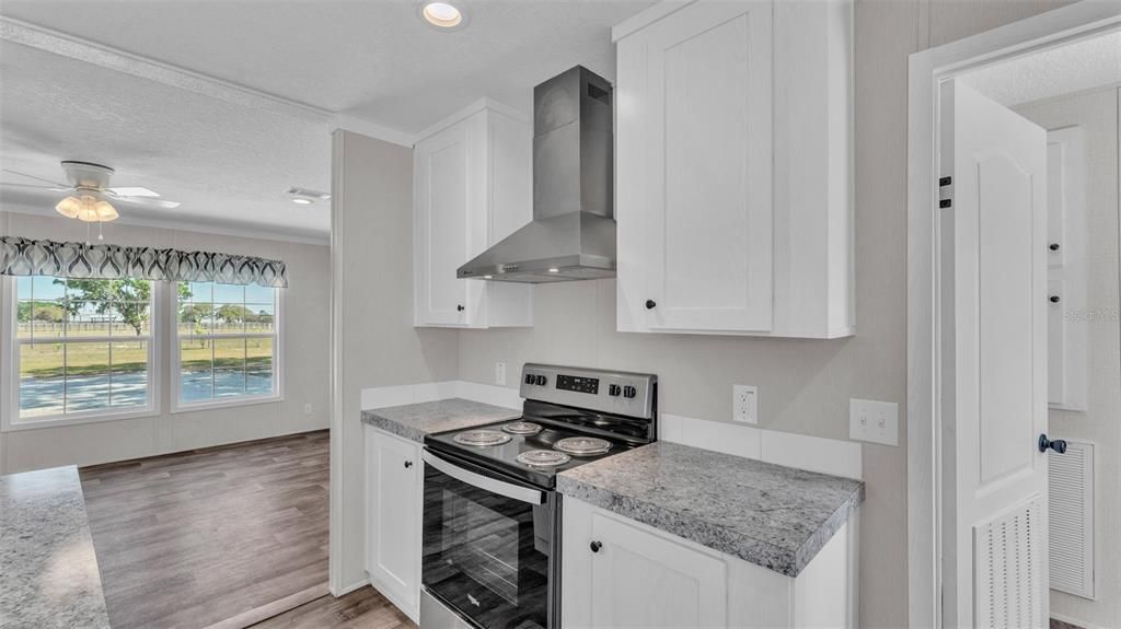 Interior, Kitchen, Recessed Lighting, Wood Texture Flooring