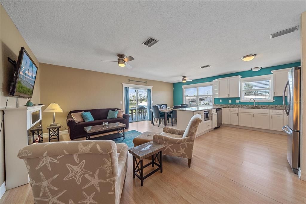 Dining room, Interior, Kitchen, Living room, Wood Texture Flooring