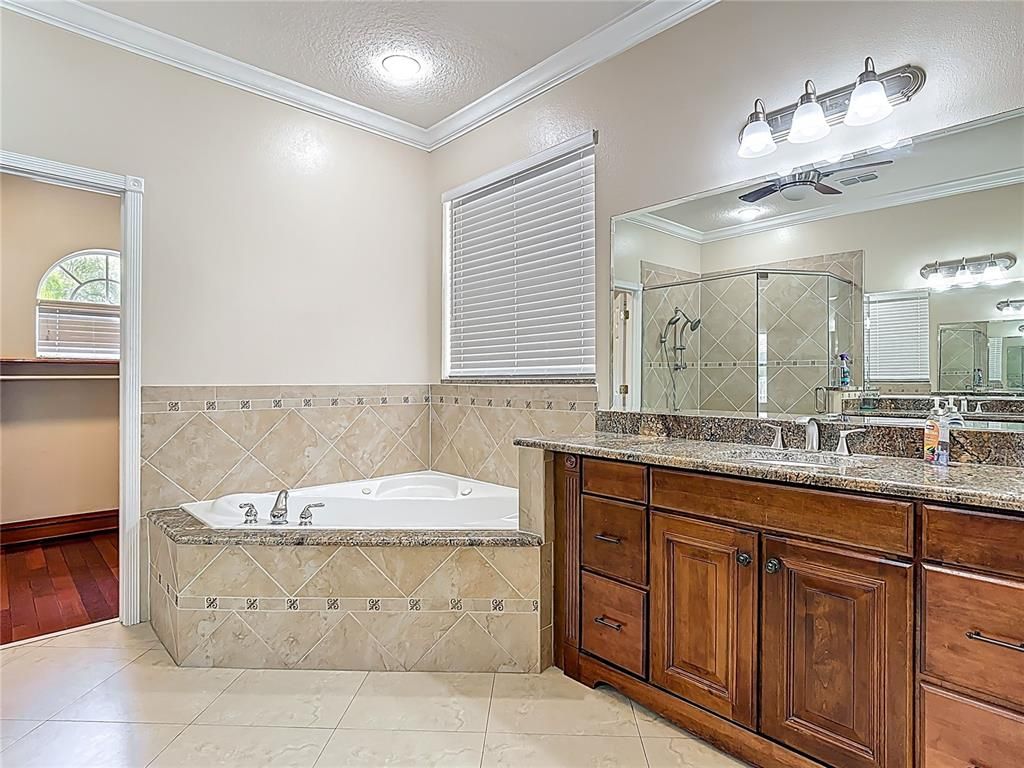 Bathroom, Glass Shower, Interior, Wood Texture Flooring