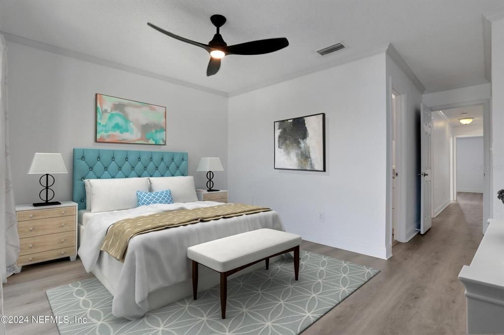Bedroom, Interior, Wood Texture Flooring
