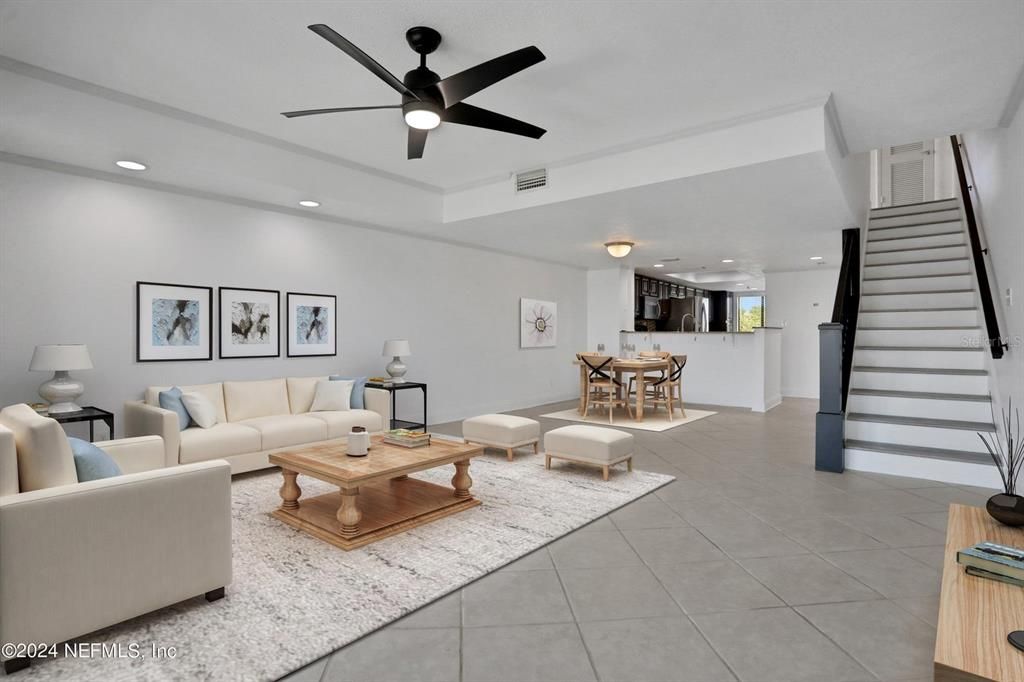 Dining room, Interior, Living room, Recessed Lighting