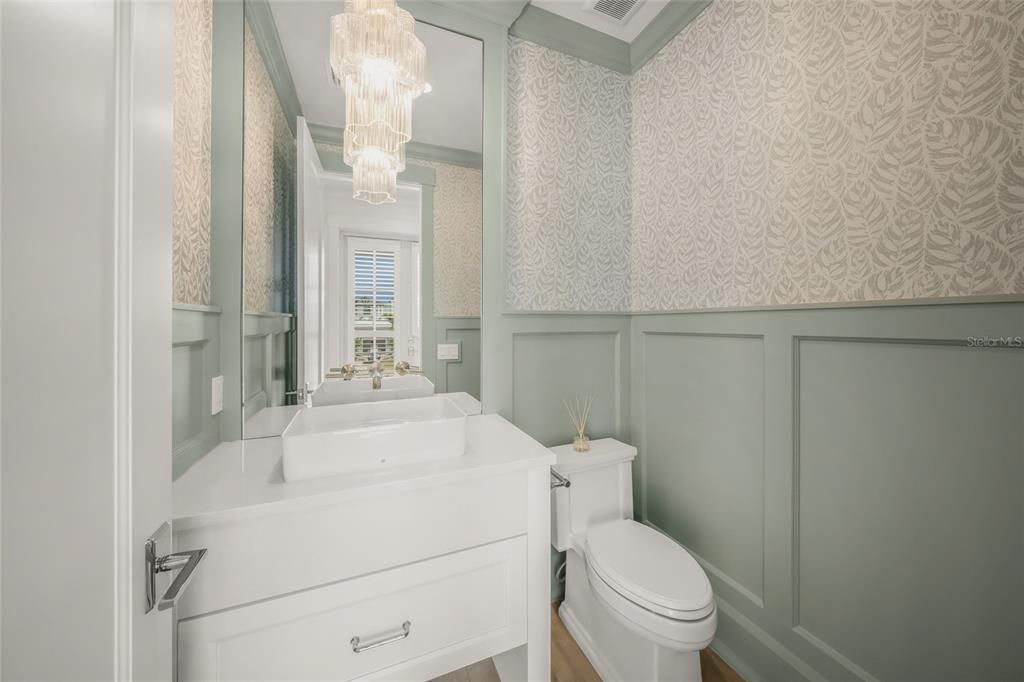 Bathroom, Chandelier, Interior
