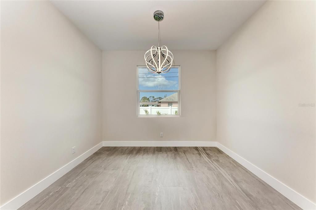 Empty room, Interior, Pendant Lights, Wood Texture Flooring