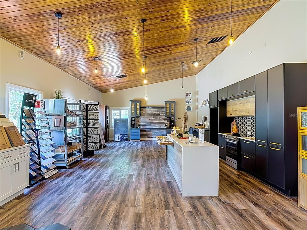 Interior, Kitchen, Pendant Lights, Wooden Ceilings, Wood Texture Flooring
