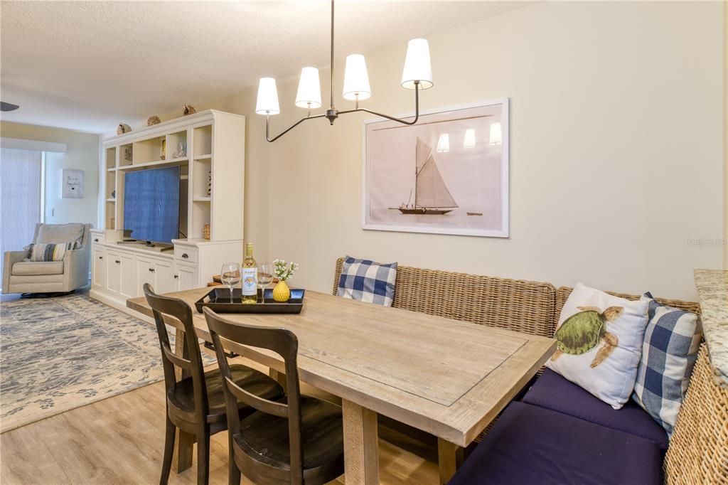 Chandelier, Dining room, Interior, Pendant Lights, Wood Texture Flooring