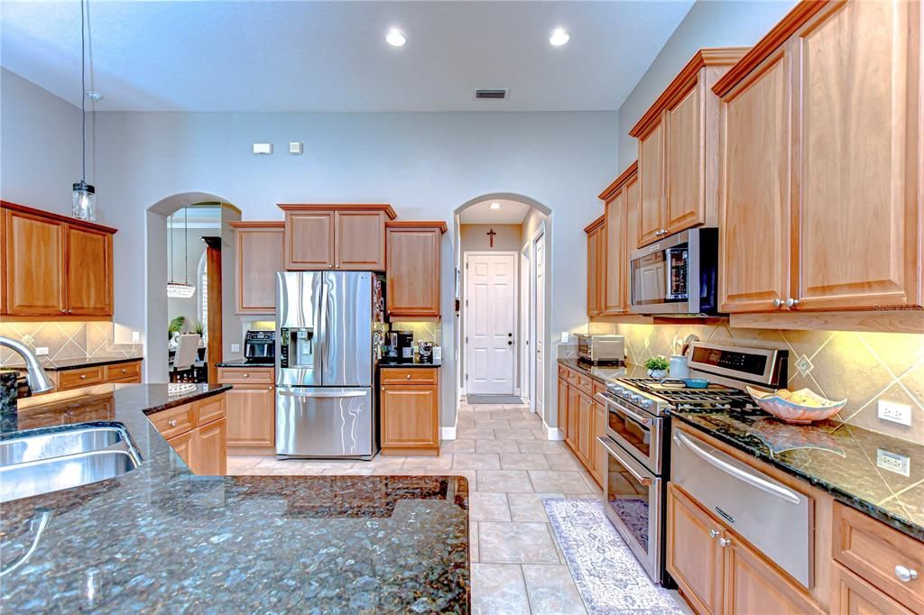 Interior, Kitchen, Pendant Lights, Recessed Lighting, Stainless Steel Appliances