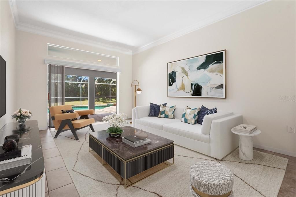 Interior, Living room, Recessed Lighting